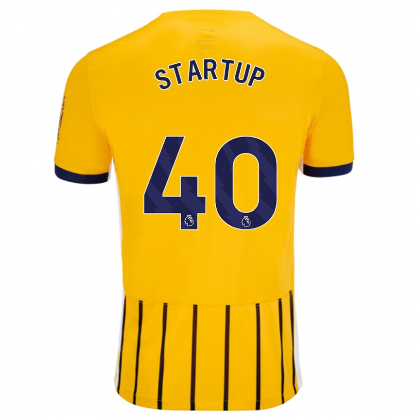 Kids Football Katie Startup #40 Gold Blue Pinstripes Away Jersey 2024/25 T-Shirt Australia