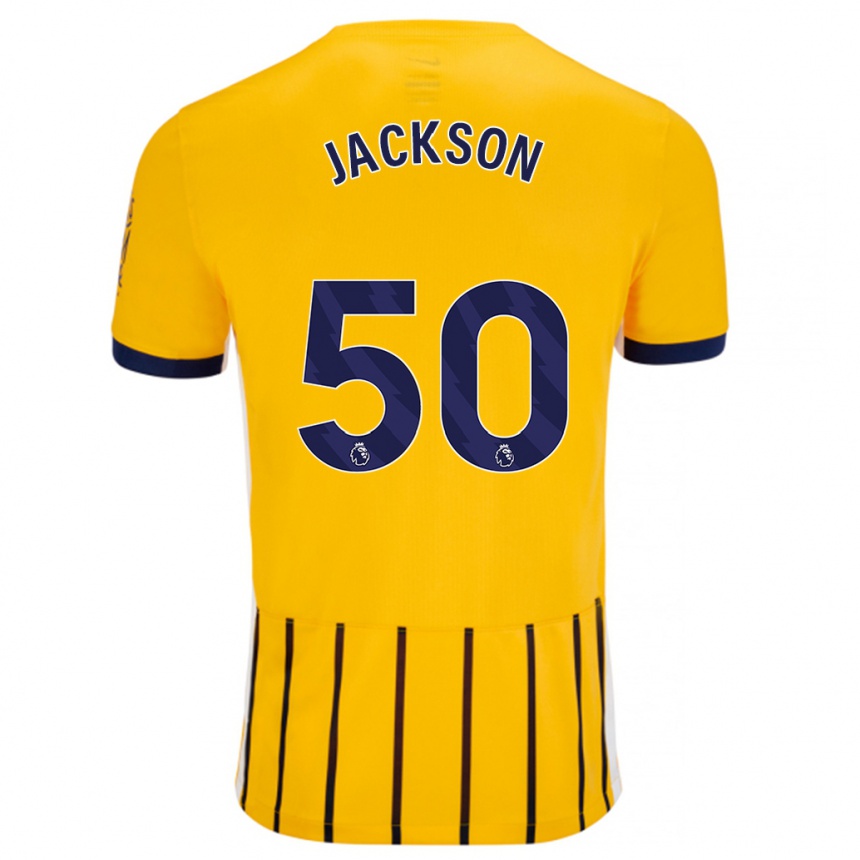 Kids Football Ben Jackson #50 Gold Blue Pinstripes Away Jersey 2024/25 T-Shirt Australia