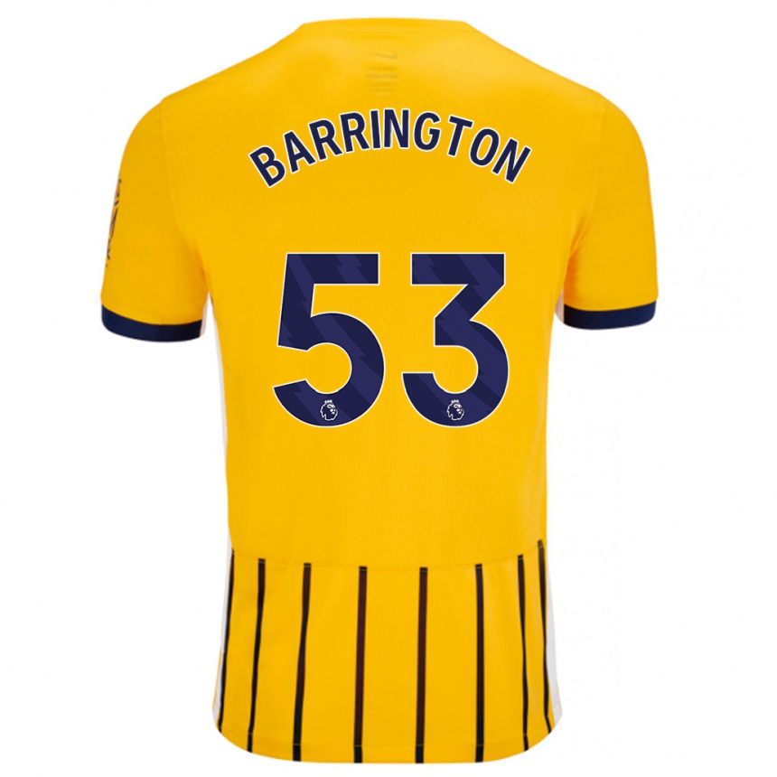 Kids Football Luca Barrington #53 Gold Blue Pinstripes Away Jersey 2024/25 T-Shirt Australia