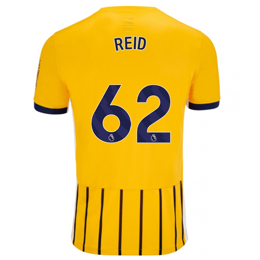 Kids Football Tommy Reid #62 Gold Blue Pinstripes Away Jersey 2024/25 T-Shirt Australia