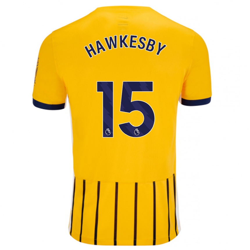 Kids Football Mackenzie Hawkesby #15 Gold Blue Pinstripes Away Jersey 2024/25 T-Shirt Australia