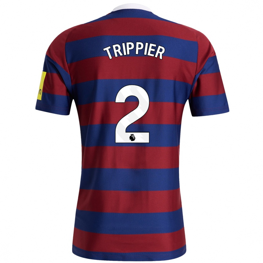 Kids Football Kieran Trippier #2 Burgundy Navy Blue Away Jersey 2024/25 T-Shirt Australia