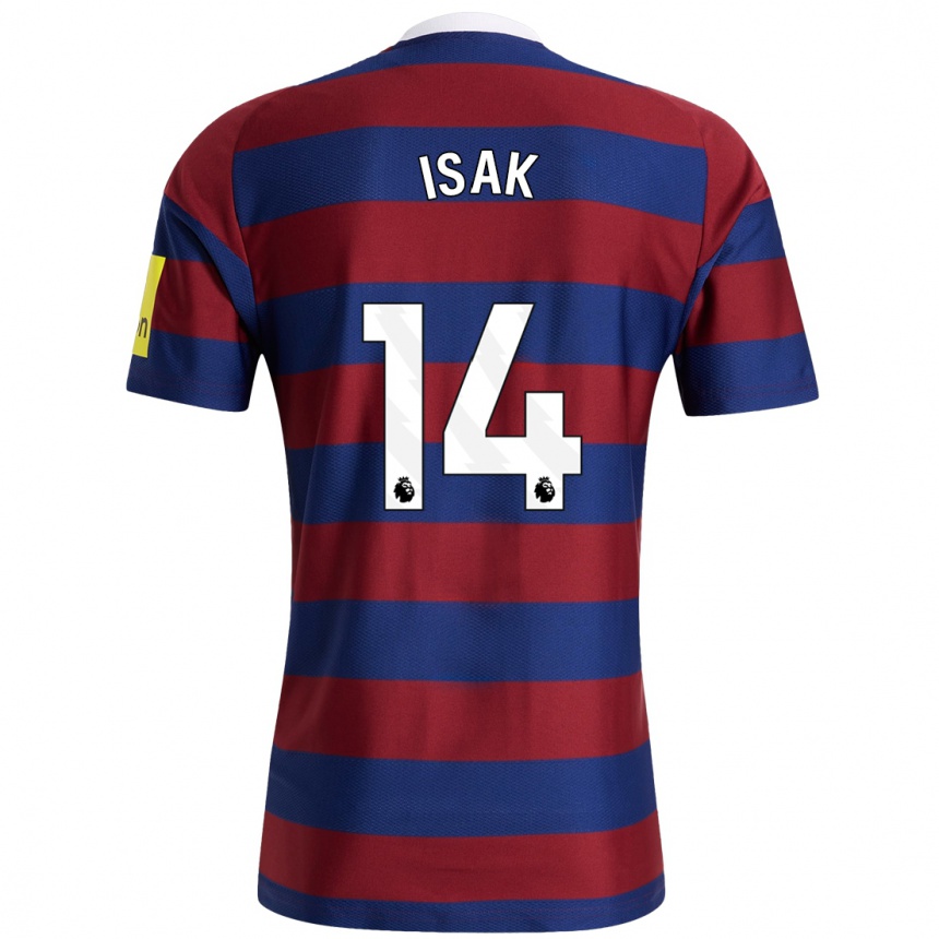 Kids Football Alexander Isak #14 Burgundy Navy Blue Away Jersey 2024/25 T-Shirt Australia