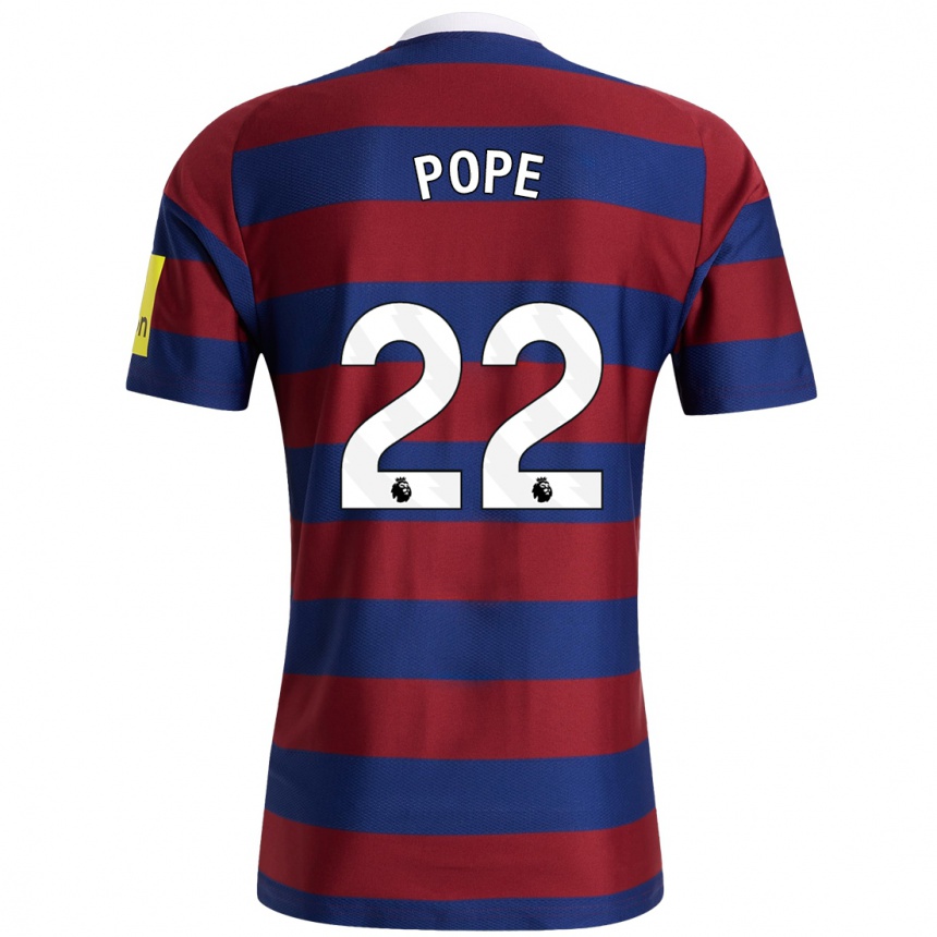 Kids Football Nick Pope #22 Burgundy Navy Blue Away Jersey 2024/25 T-Shirt Australia