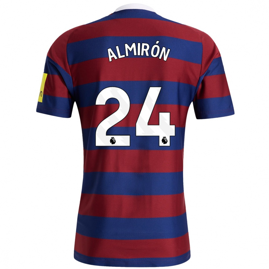 Kids Football Miguel Almirón #24 Burgundy Navy Blue Away Jersey 2024/25 T-Shirt Australia