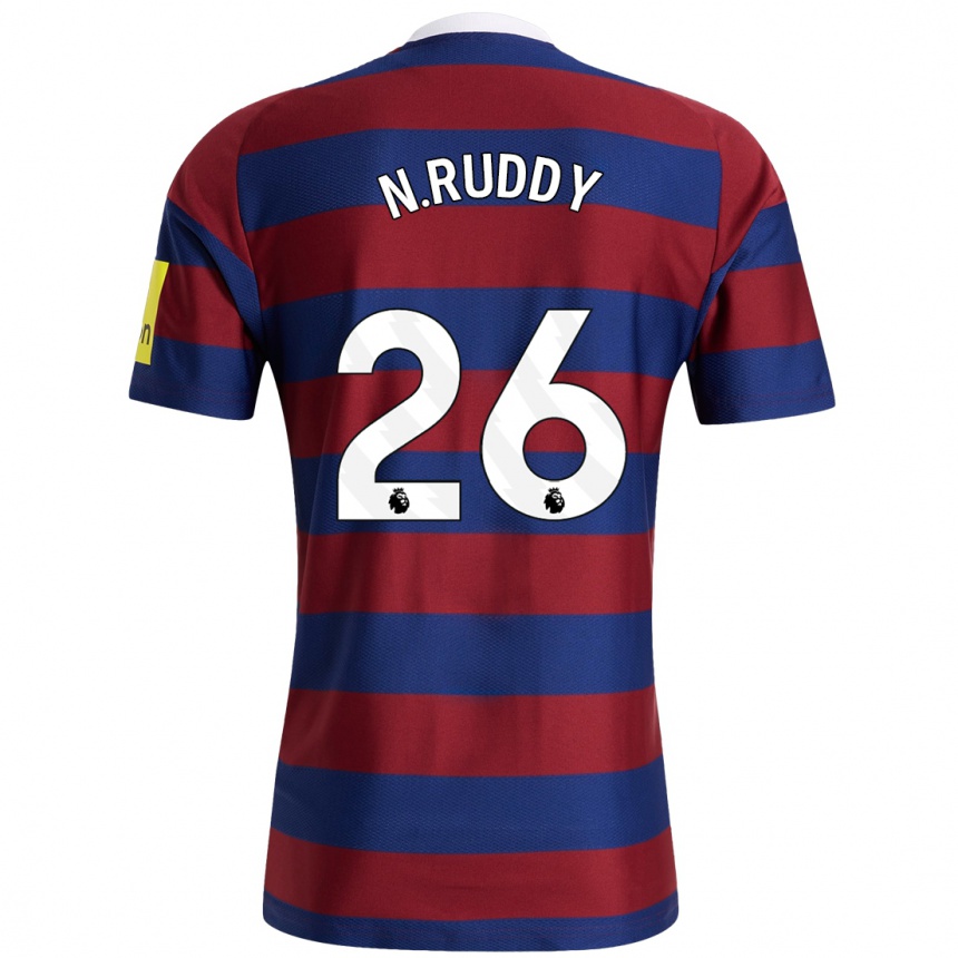 Kids Football John Ruddy #26 Burgundy Navy Blue Away Jersey 2024/25 T-Shirt Australia