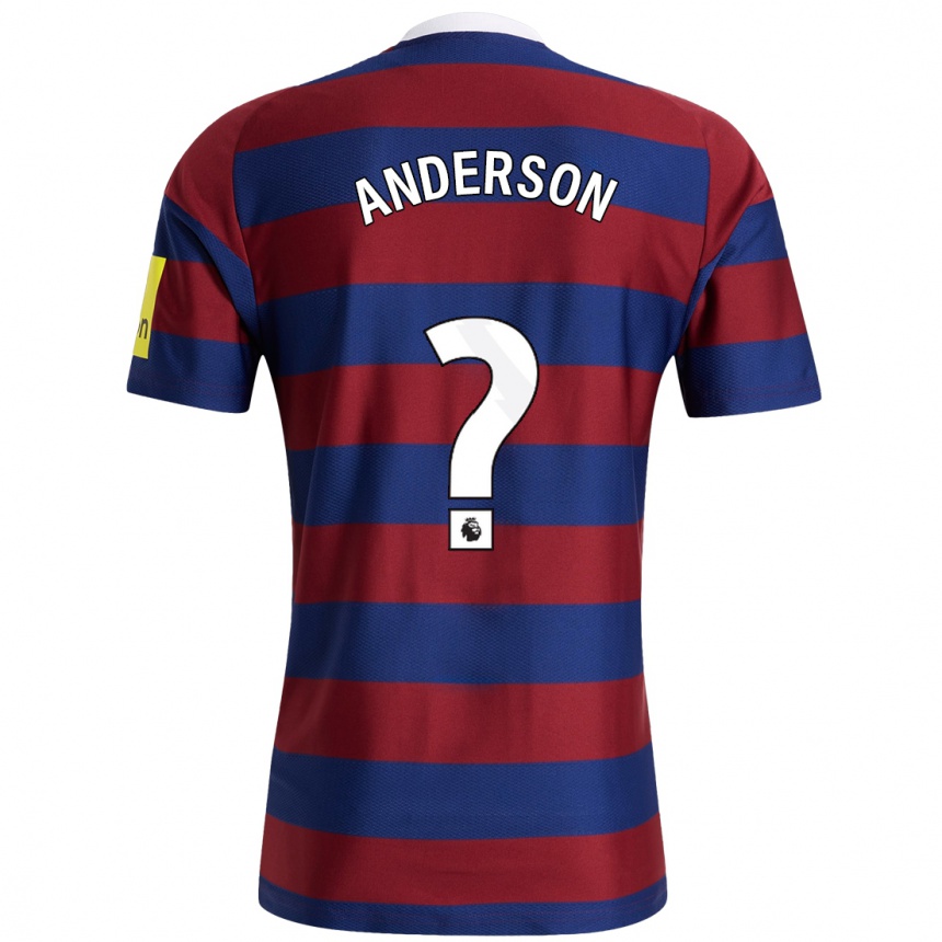 Kids Football Will Anderson #0 Burgundy Navy Blue Away Jersey 2024/25 T-Shirt Australia