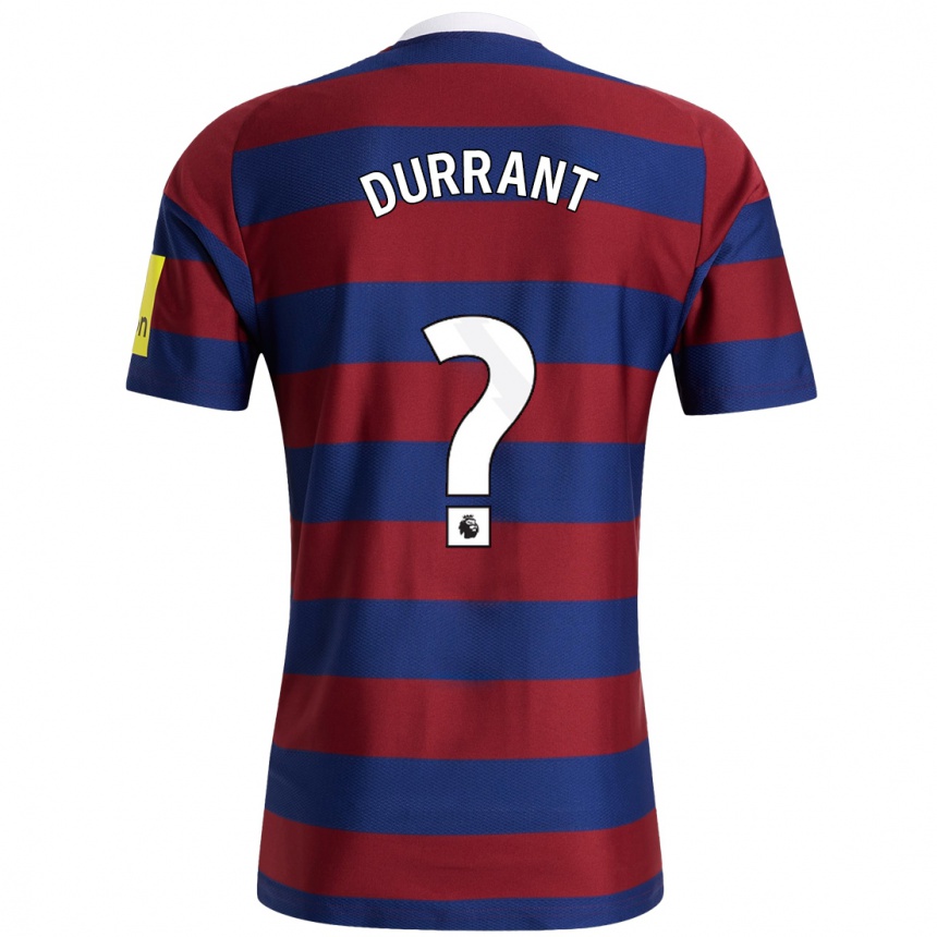 Kids Football Jake Durrant #0 Burgundy Navy Blue Away Jersey 2024/25 T-Shirt Australia