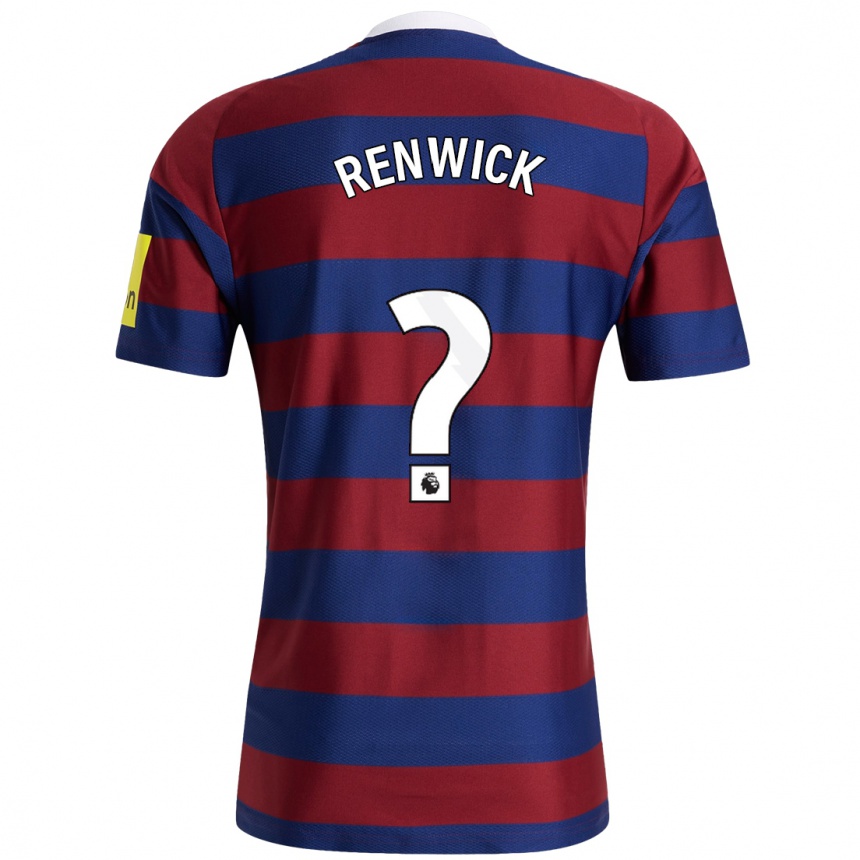 Kids Football Leon Renwick #0 Burgundy Navy Blue Away Jersey 2024/25 T-Shirt Australia