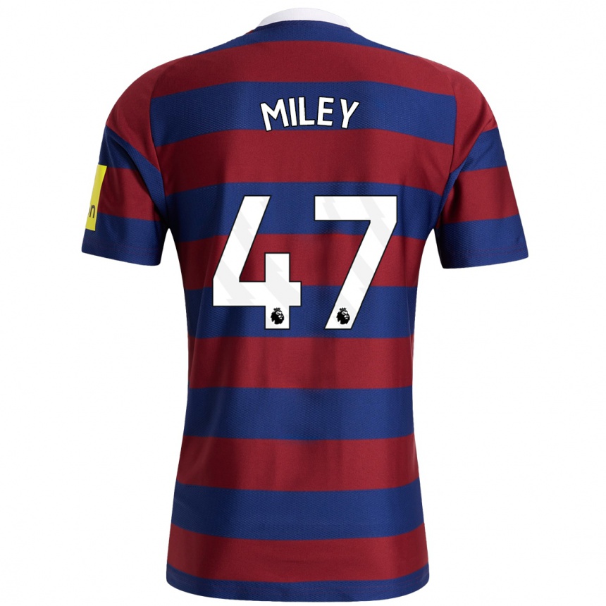 Kids Football Jamie Miley #47 Burgundy Navy Blue Away Jersey 2024/25 T-Shirt Australia