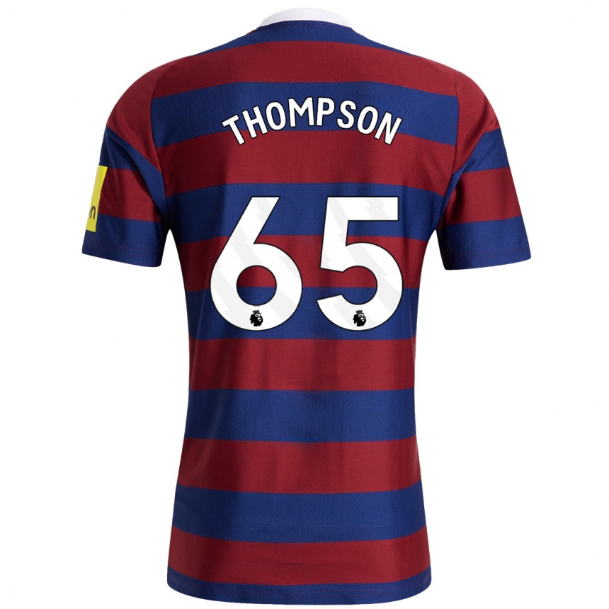 Kids Football Ciaran Thompson #65 Burgundy Navy Blue Away Jersey 2024/25 T-Shirt Australia