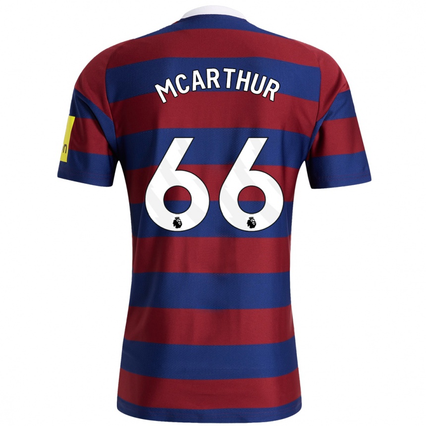 Kids Football Charlie Mcarthur #66 Burgundy Navy Blue Away Jersey 2024/25 T-Shirt Australia