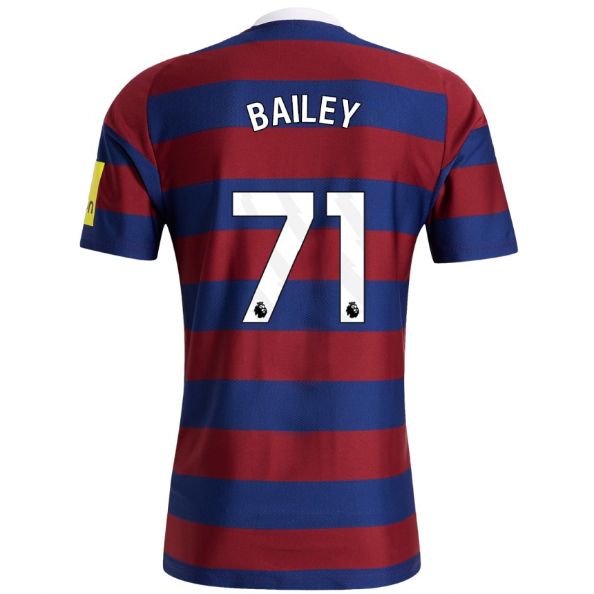 Kids Football Scott Bailey #71 Burgundy Navy Blue Away Jersey 2024/25 T-Shirt Australia