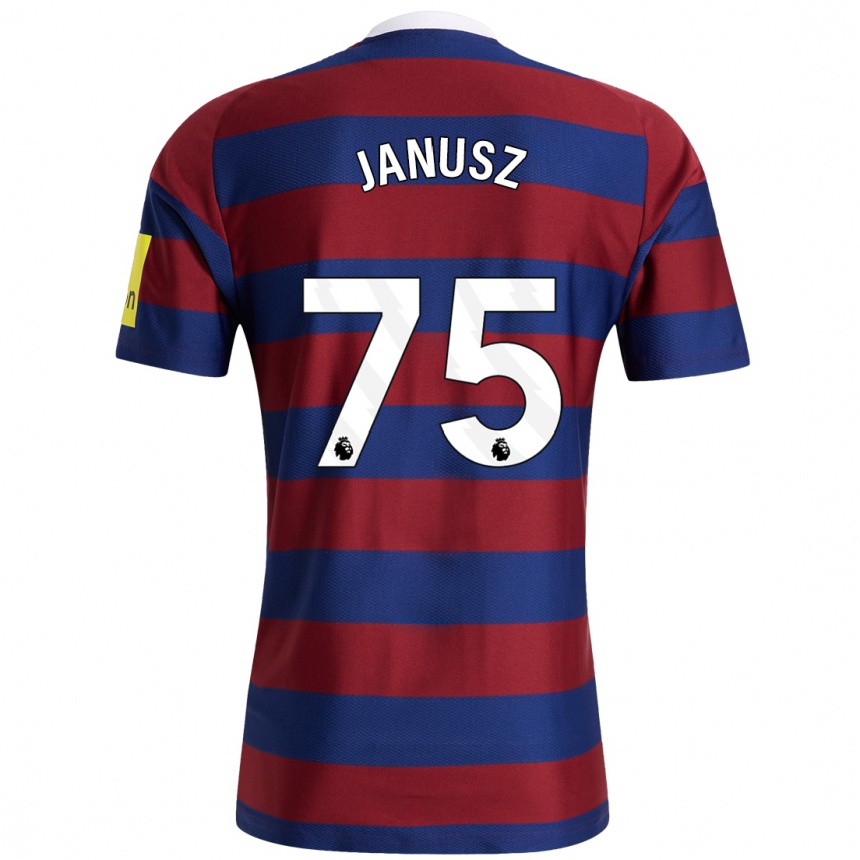 Kids Football Adrian Janusz #75 Burgundy Navy Blue Away Jersey 2024/25 T-Shirt Australia