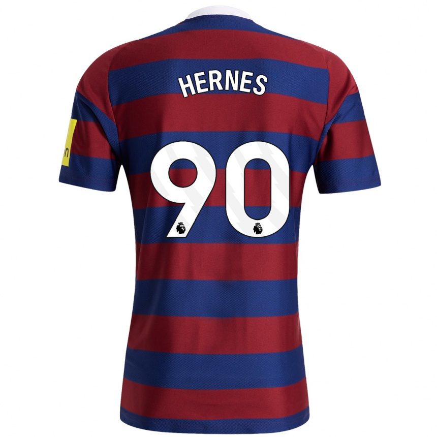 Kids Football Travis Hernes #90 Burgundy Navy Blue Away Jersey 2024/25 T-Shirt Australia