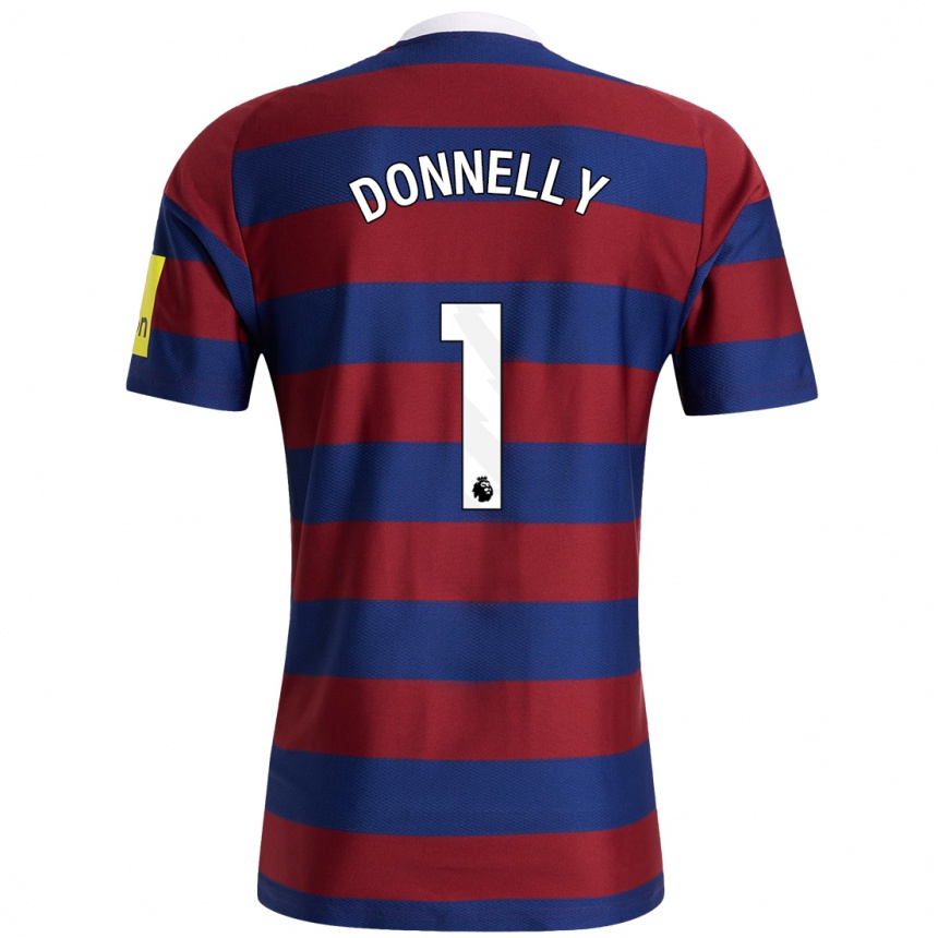 Kids Football Grace Donnelly #1 Burgundy Navy Blue Away Jersey 2024/25 T-Shirt Australia