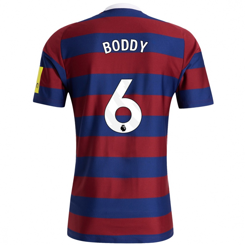 Kids Football Elysia Boddy #6 Burgundy Navy Blue Away Jersey 2024/25 T-Shirt Australia