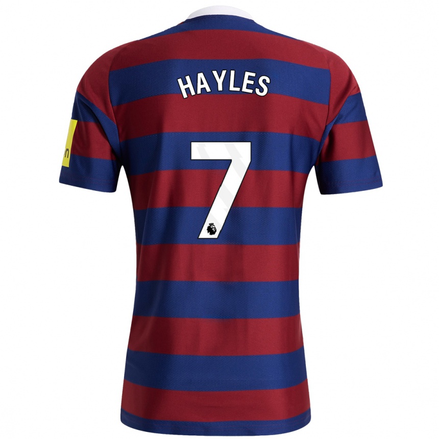 Kids Football Shania Hayles #7 Burgundy Navy Blue Away Jersey 2024/25 T-Shirt Australia