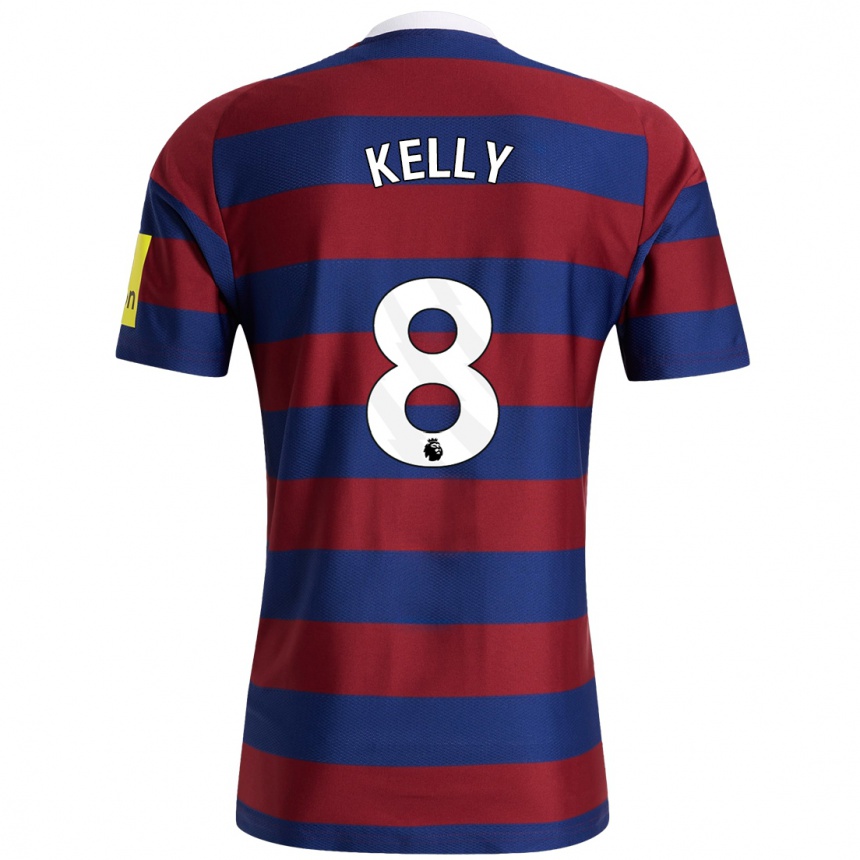 Kids Football Emma Kelly #8 Burgundy Navy Blue Away Jersey 2024/25 T-Shirt Australia