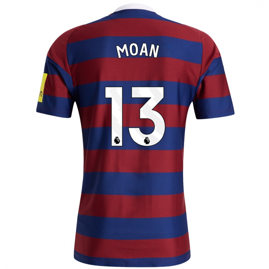 Kids Football Claudia Moan #13 Burgundy Navy Blue Away Jersey 2024/25 T-Shirt Australia