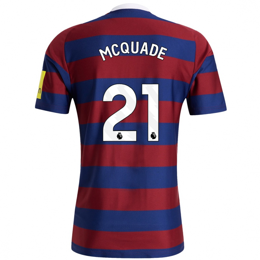 Kids Football Jasmine Mcquade #21 Burgundy Navy Blue Away Jersey 2024/25 T-Shirt Australia