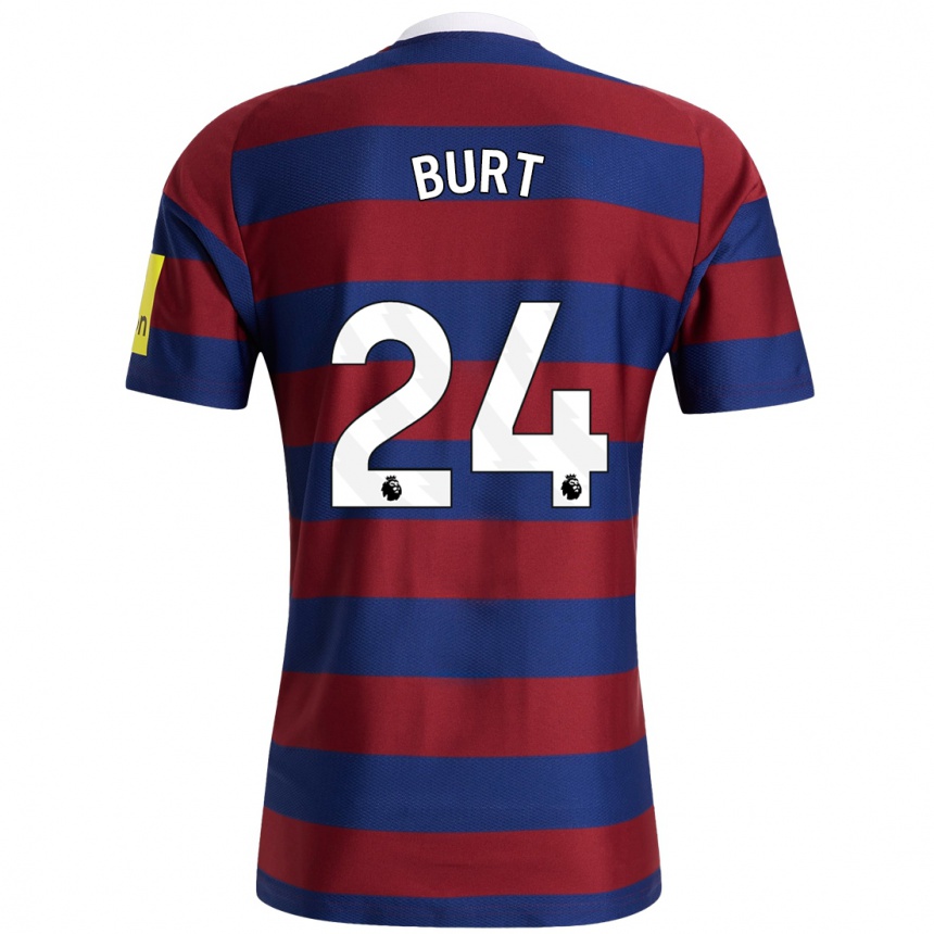 Kids Football Daisy Burt #24 Burgundy Navy Blue Away Jersey 2024/25 T-Shirt Australia