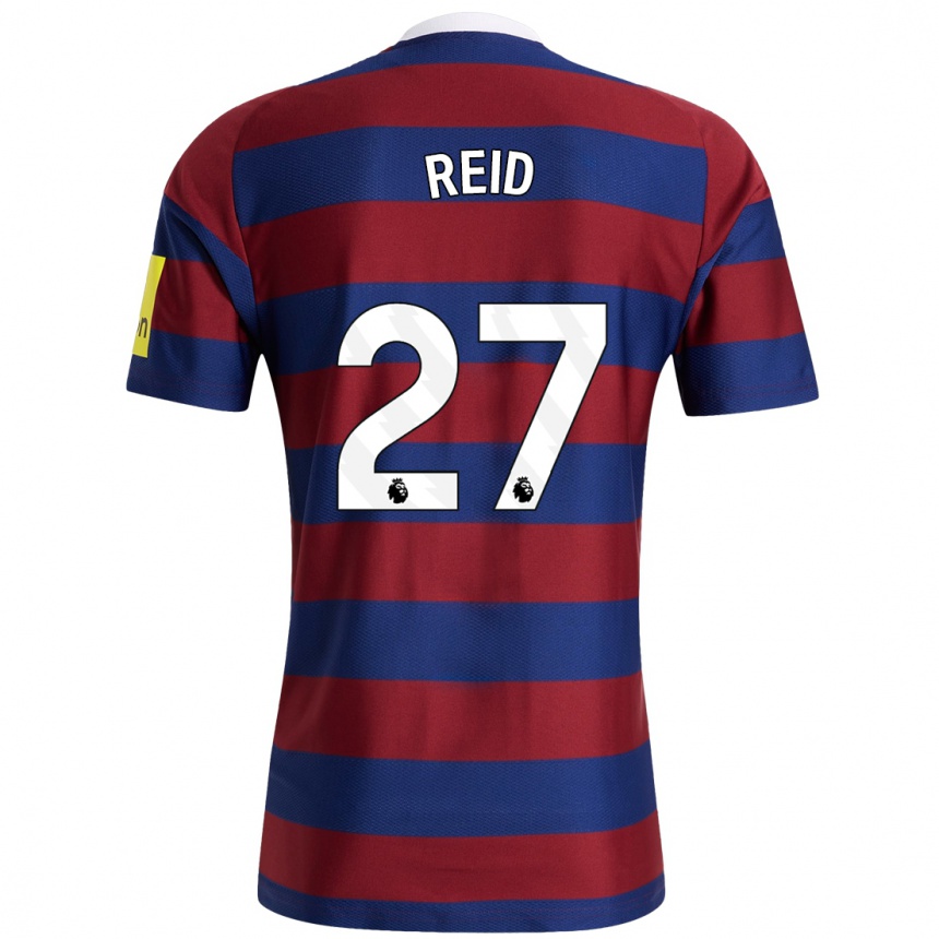 Kids Football Hannah Reid #27 Burgundy Navy Blue Away Jersey 2024/25 T-Shirt Australia