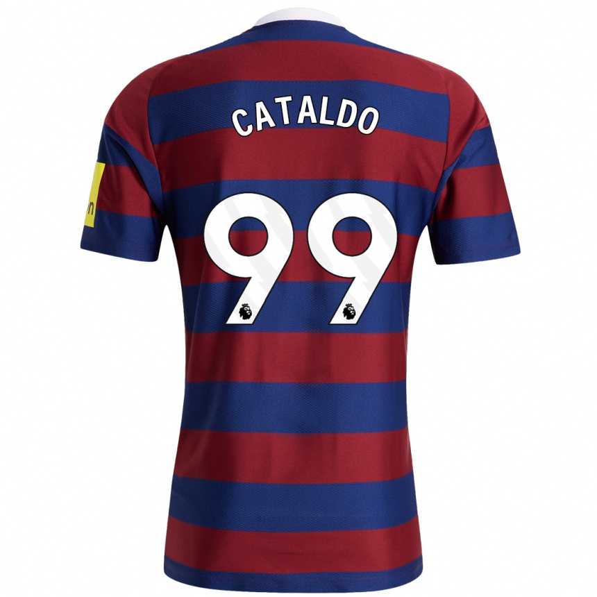 Kids Football Lia Cataldo #99 Burgundy Navy Blue Away Jersey 2024/25 T-Shirt Australia