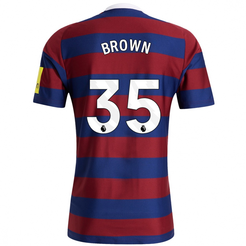 Kids Football Will Brown #35 Burgundy Navy Blue Away Jersey 2024/25 T-Shirt Australia