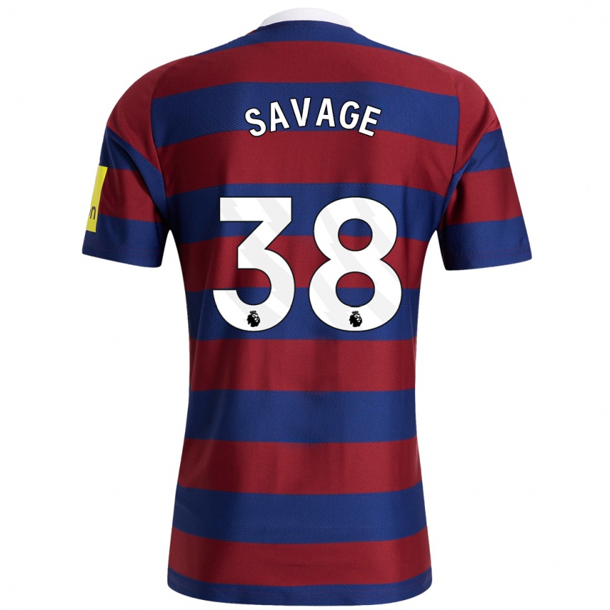 Kids Football Remi Savage #38 Burgundy Navy Blue Away Jersey 2024/25 T-Shirt Australia