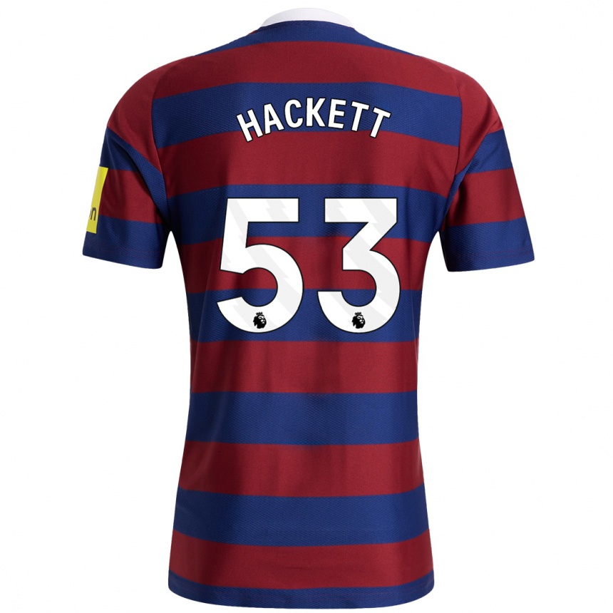 Kids Football Jordan Hackett #53 Burgundy Navy Blue Away Jersey 2024/25 T-Shirt Australia