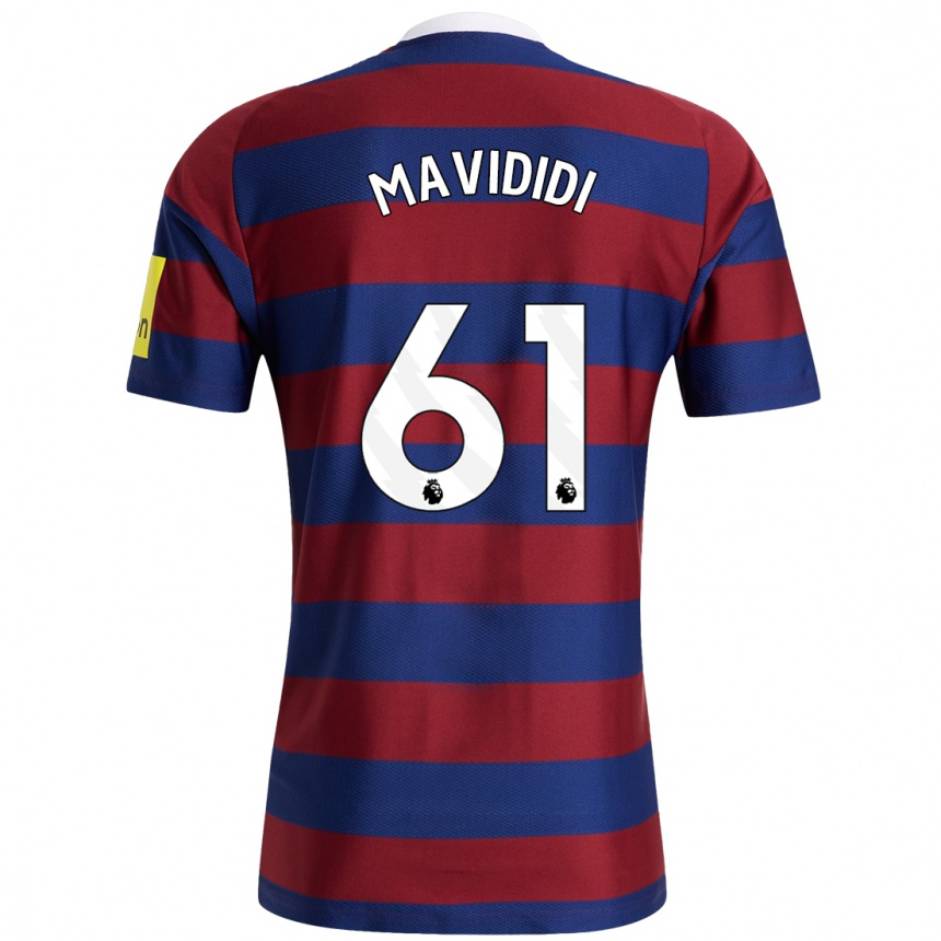 Kids Football Shaun Mavididi #61 Burgundy Navy Blue Away Jersey 2024/25 T-Shirt Australia