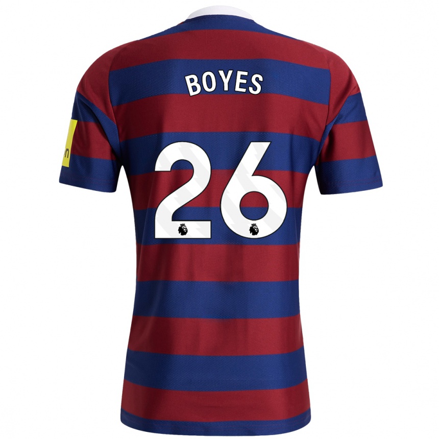 Kids Football Grace Boyes #26 Burgundy Navy Blue Away Jersey 2024/25 T-Shirt Australia