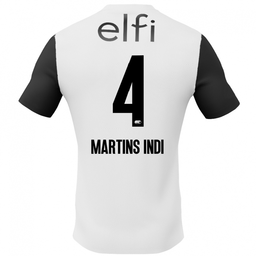 Kids Football Bruno Martins Indi #4 White Black Away Jersey 2024/25 T-Shirt Australia