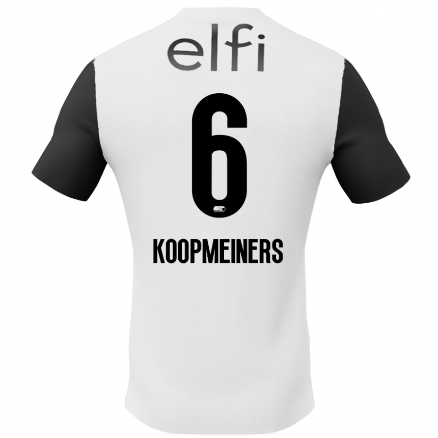 Kids Football Peer Koopmeiners #6 White Black Away Jersey 2024/25 T-Shirt Australia