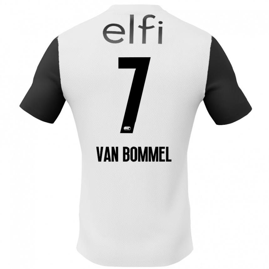 Kids Football Ruben Van Bommel #7 White Black Away Jersey 2024/25 T-Shirt Australia