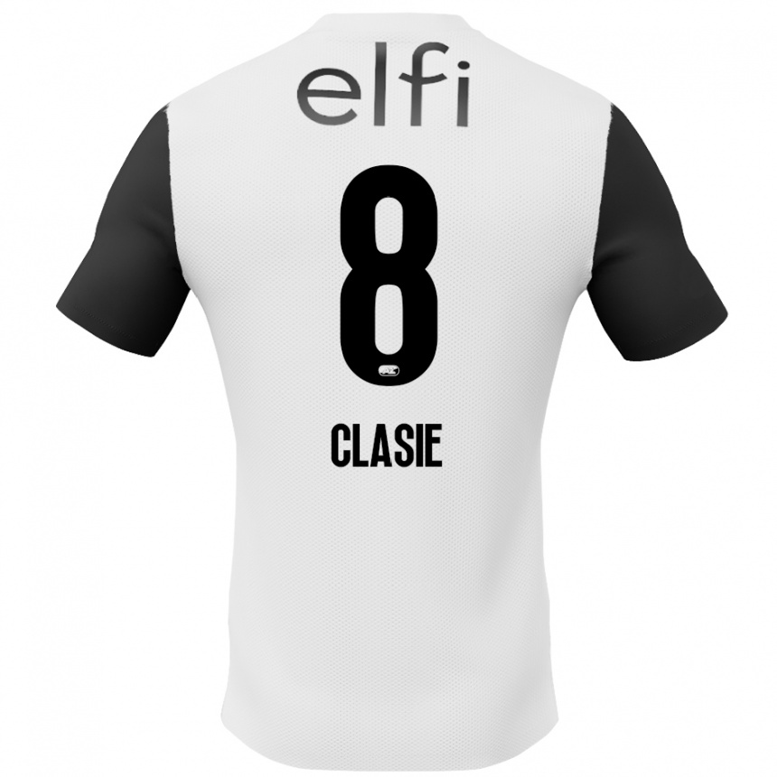 Kids Football Jordy Clasie #8 White Black Away Jersey 2024/25 T-Shirt Australia