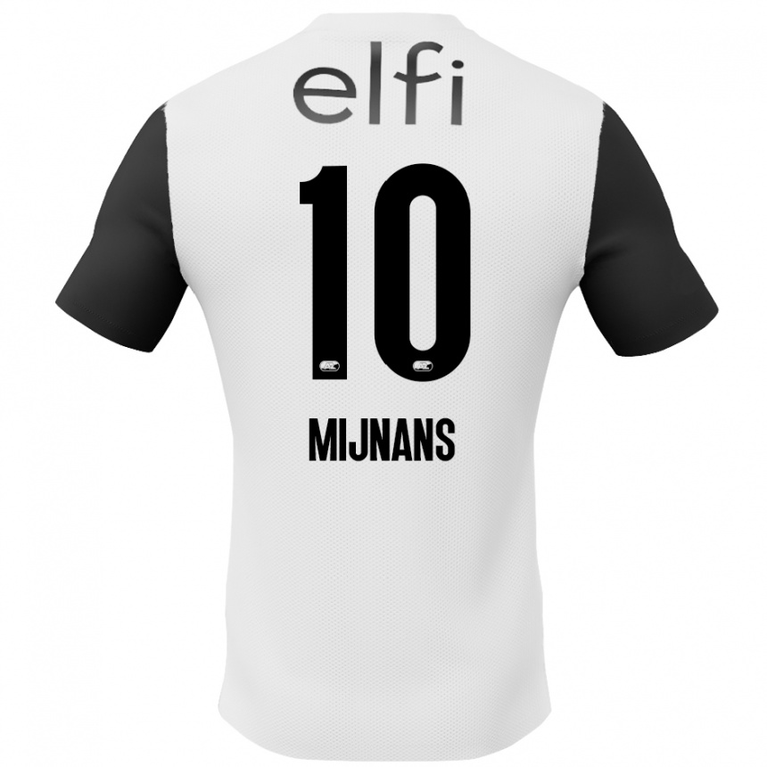 Kids Football Sven Mijnans #10 White Black Away Jersey 2024/25 T-Shirt Australia