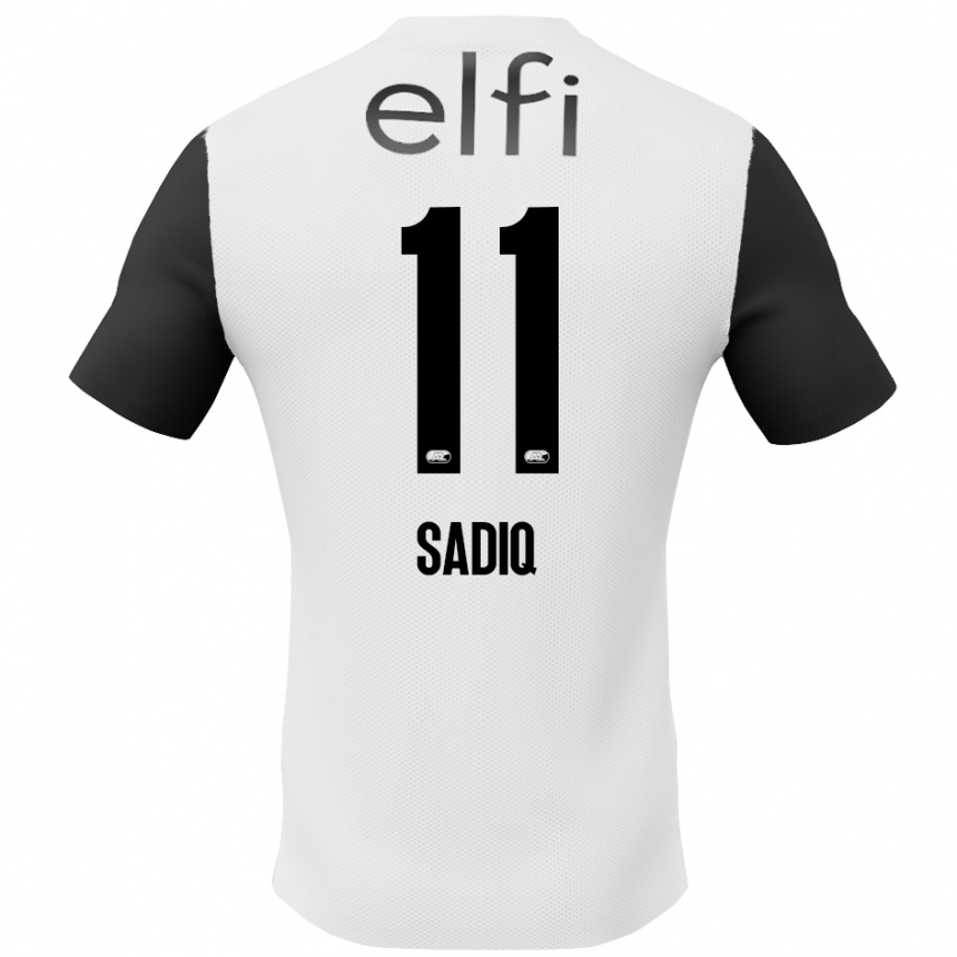 Kids Football Ibrahim Sadiq #11 White Black Away Jersey 2024/25 T-Shirt Australia