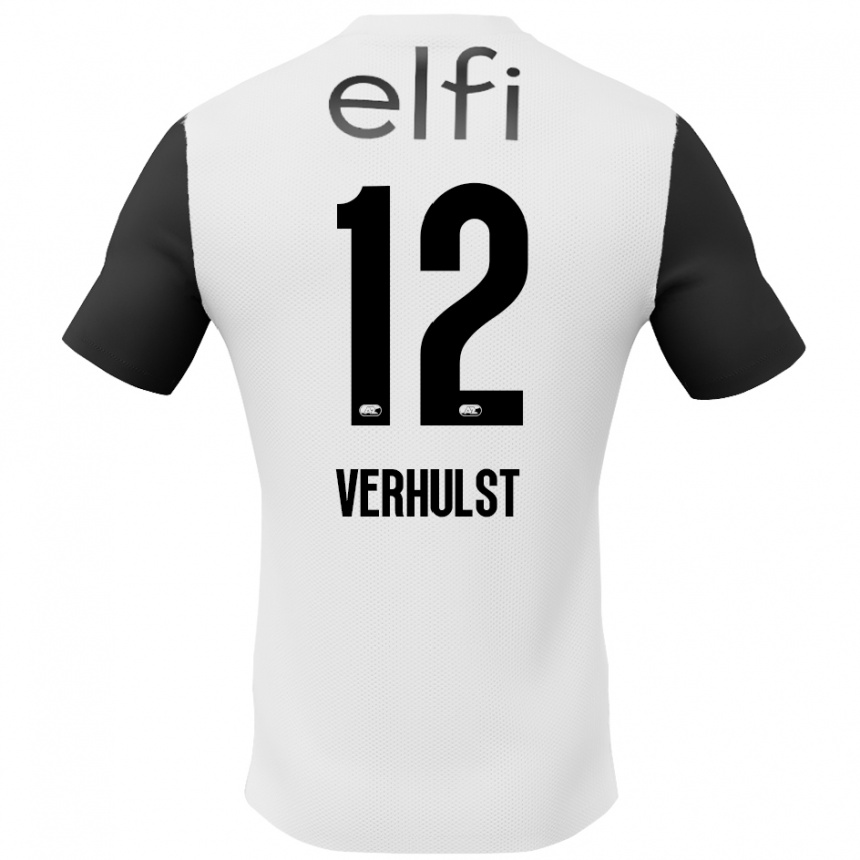 Kids Football Hobie Verhulst #12 White Black Away Jersey 2024/25 T-Shirt Australia