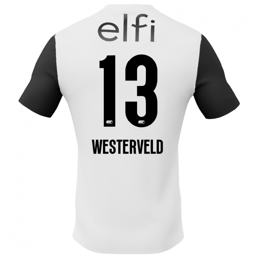 Kids Football Sem Westerveld #13 White Black Away Jersey 2024/25 T-Shirt Australia