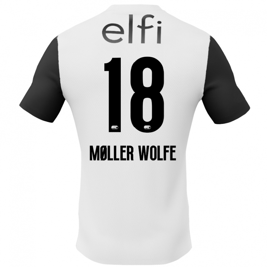 Kids Football David Møller Wolfe #18 White Black Away Jersey 2024/25 T-Shirt Australia