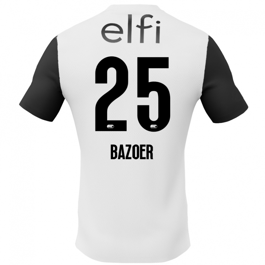 Kids Football Riechedly Bazoer #25 White Black Away Jersey 2024/25 T-Shirt Australia