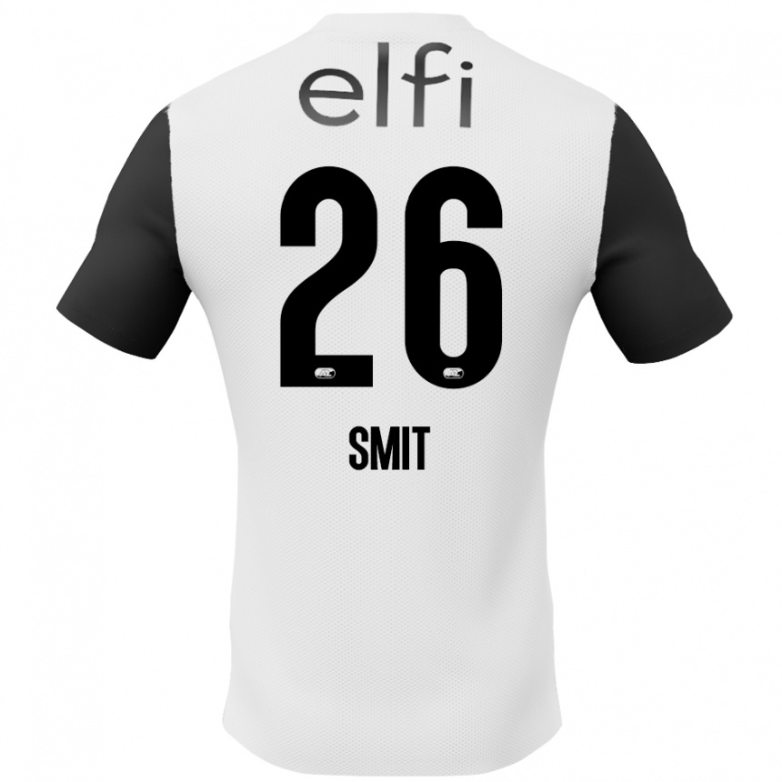 Kids Football Kees Smit #26 White Black Away Jersey 2024/25 T-Shirt Australia