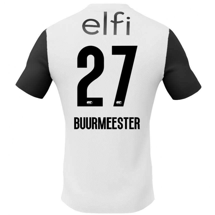 Kids Football Zico Buurmeester #27 White Black Away Jersey 2024/25 T-Shirt Australia