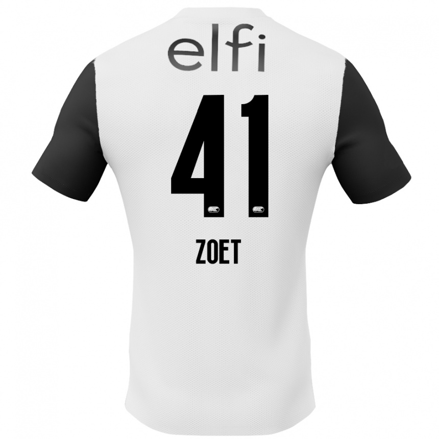 Kids Football Jeroen Zoet #41 White Black Away Jersey 2024/25 T-Shirt Australia