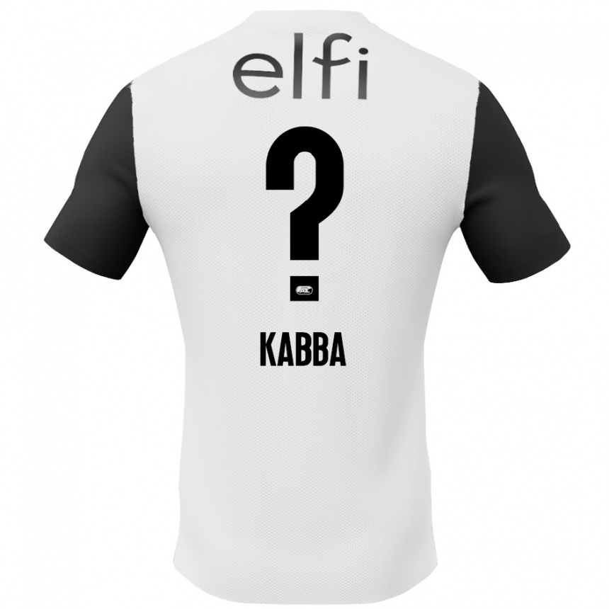 Kids Football Arouna Kabba #0 White Black Away Jersey 2024/25 T-Shirt Australia