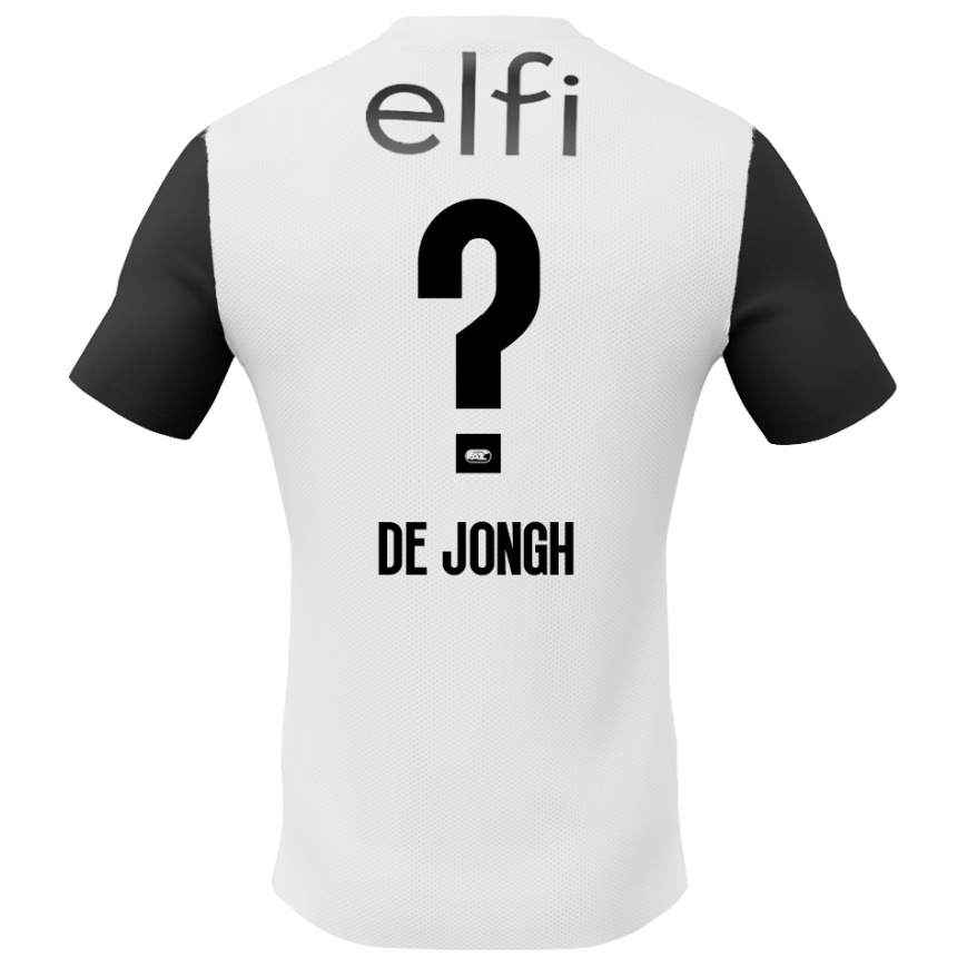 Kids Football Iain De Jongh #0 White Black Away Jersey 2024/25 T-Shirt Australia