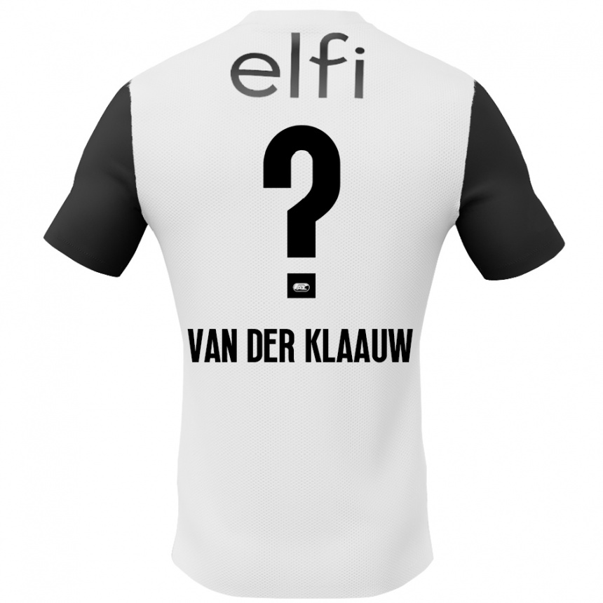 Kids Football Deacon Van Der Klaauw #0 White Black Away Jersey 2024/25 T-Shirt Australia