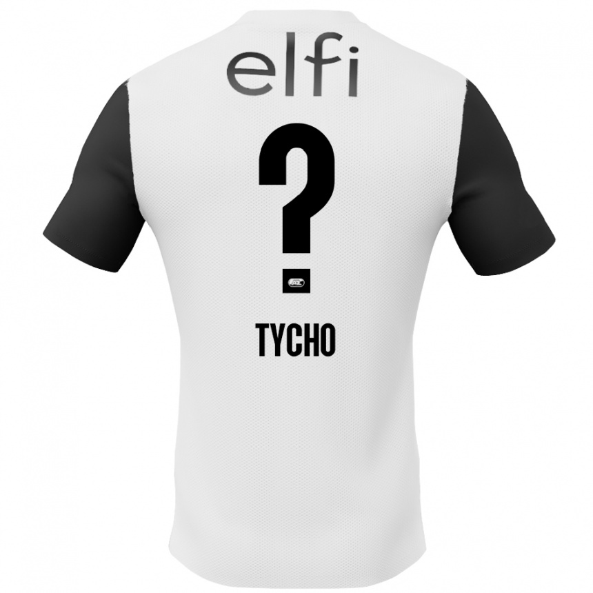 Kids Football Tycho De Wit #0 White Black Away Jersey 2024/25 T-Shirt Australia